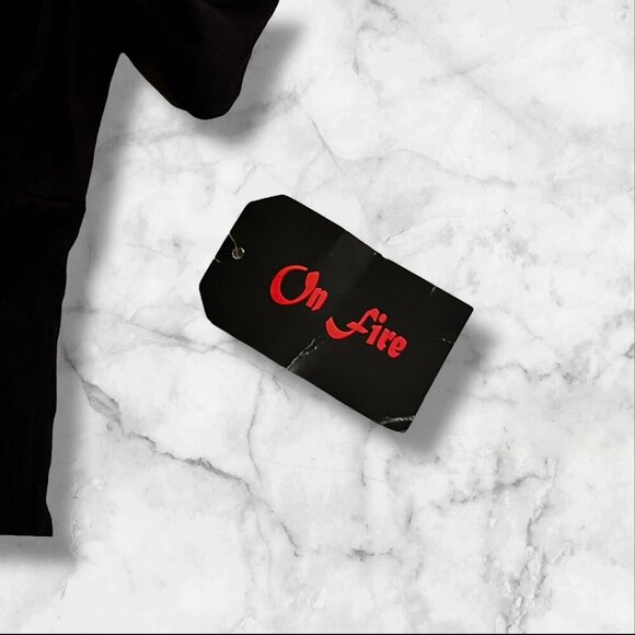 On Fire Women's Graphic Hoodie With Drawstring Hem & Colorful Lettering Print - - Picture 5 of 16